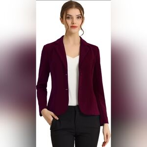 Allegra K  Lapel Collar Stretch Jacket Suit Blazer